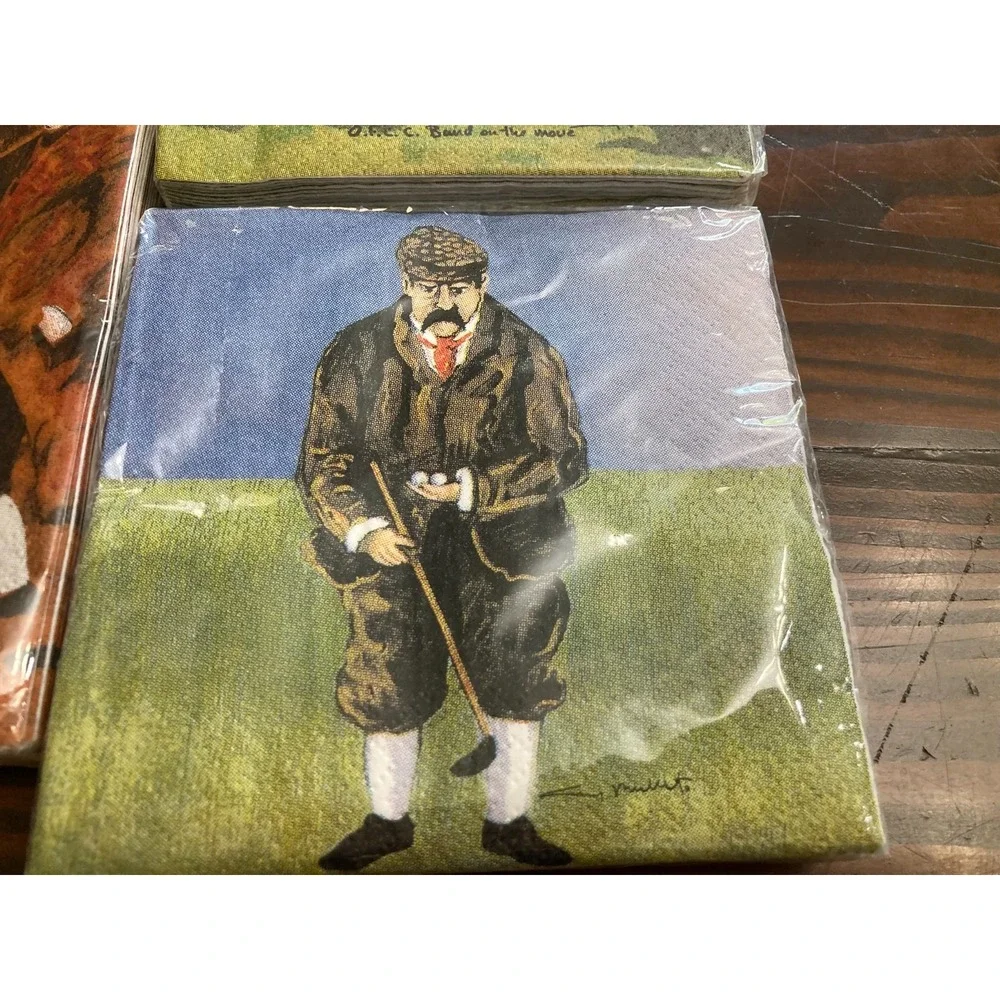 Lot of 3 Guy Buffet Collection Napkins Golf John Ball OFCC - New in Package